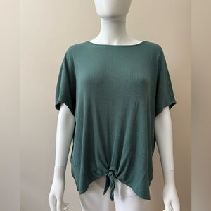 Denver Hayes Dark Teal Short Sleeve Top